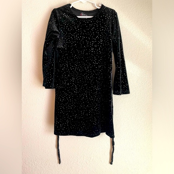 Speechless Black Velvet Kids Dress with Sparkle Accents size 5 - Picture 1 of 5
